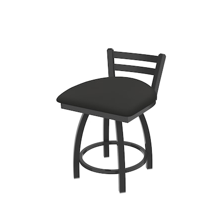 Holland Bar Stool Co 18" Low Back Swivel Vanity Stool, Pewter Finish, Canter Iron Seat 41118PW008